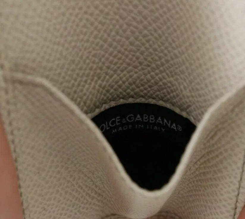 White Dauphine Leather Condom Case Holder Pocket Wallet-Dolce & Gabbana-LabelTerrace.com