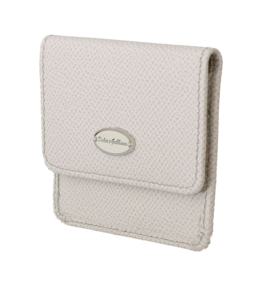 White Dauphine Leather Holder Pocket Wallet Condom Case-Dolce & Gabbana-LabelTerrace.com