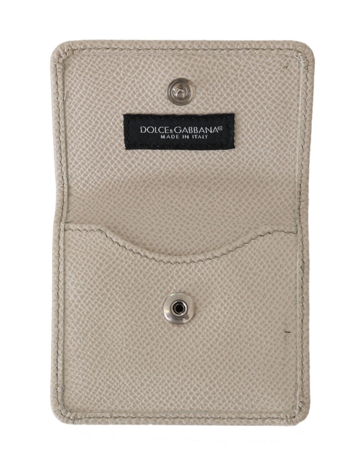 White Dauphine Leather Holder Pocket Wallet Condom Case-Dolce & Gabbana-LabelTerrace.com