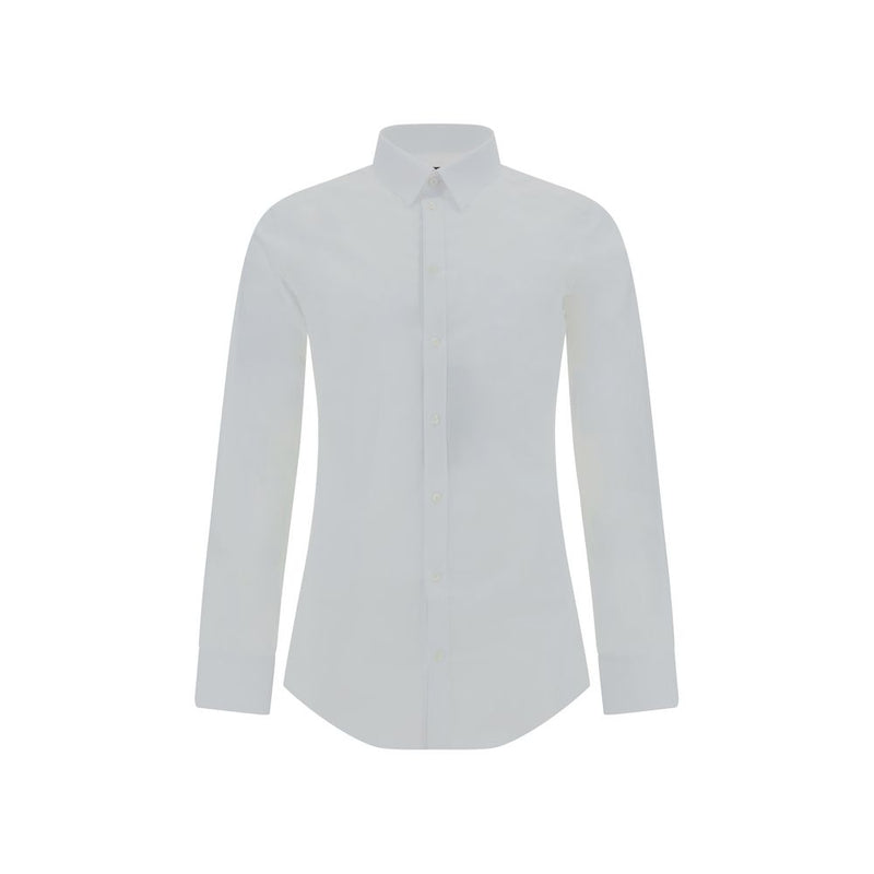 White Elastane Dress Shirt