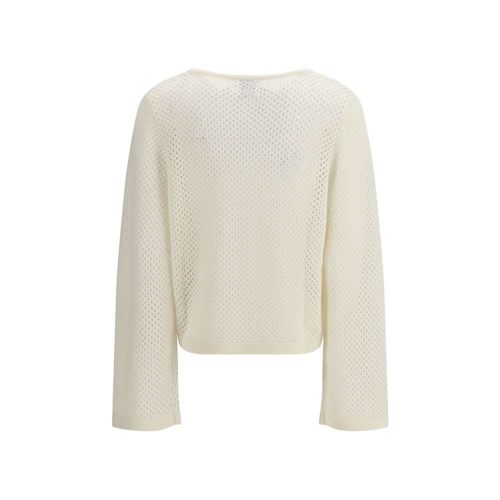 White Fleece Wool Sweatshirt