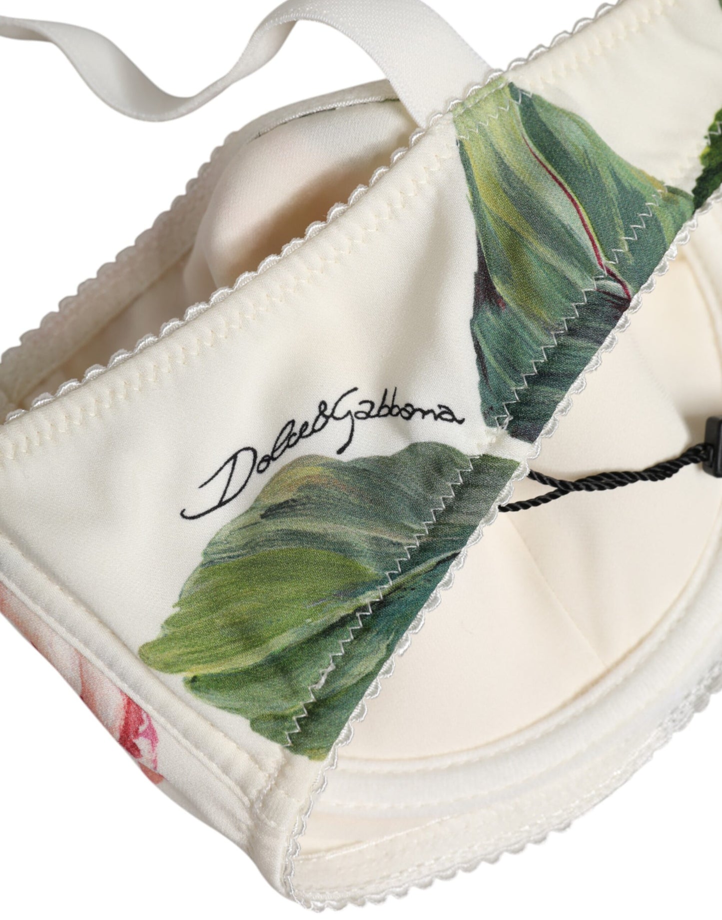 ملابس داخلية حمالة صدر سلكية بنقشة زهور بيضاء