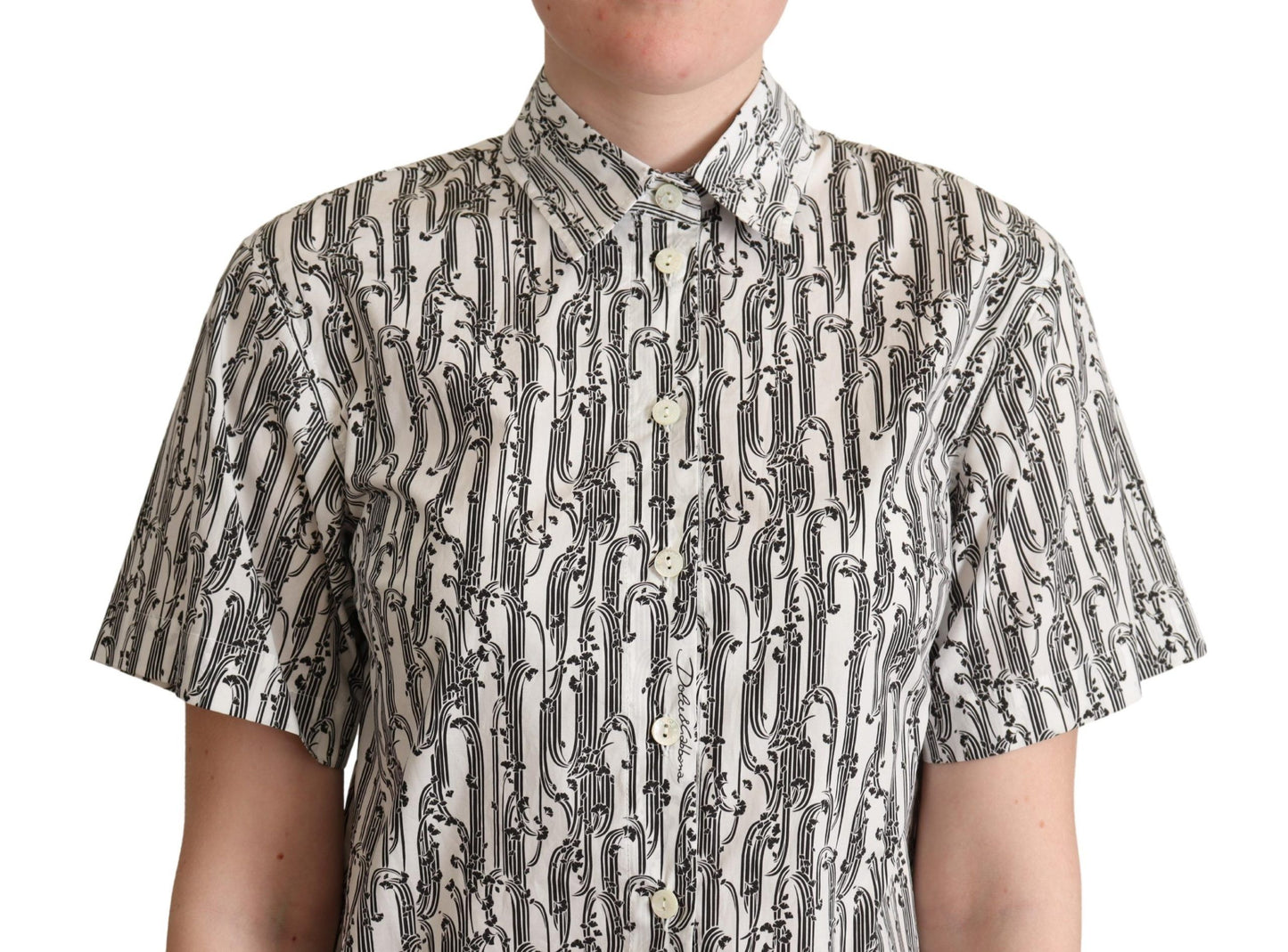 White Floral Collared Blouse Shirt-Dolce & Gabbana-LabelTerrace.com