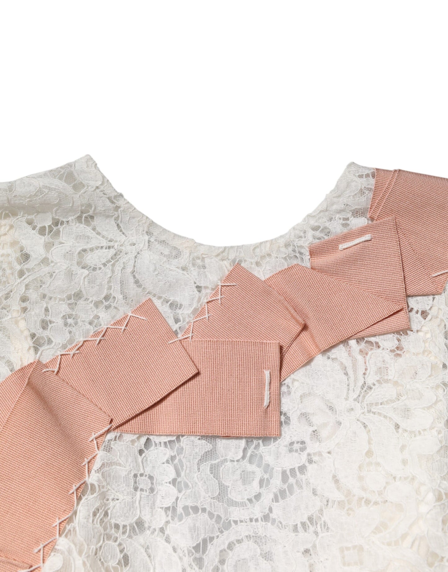 White Floral Lace Short Sleeves Blouse Top-Dolce & Gabbana-LabelTerrace.com