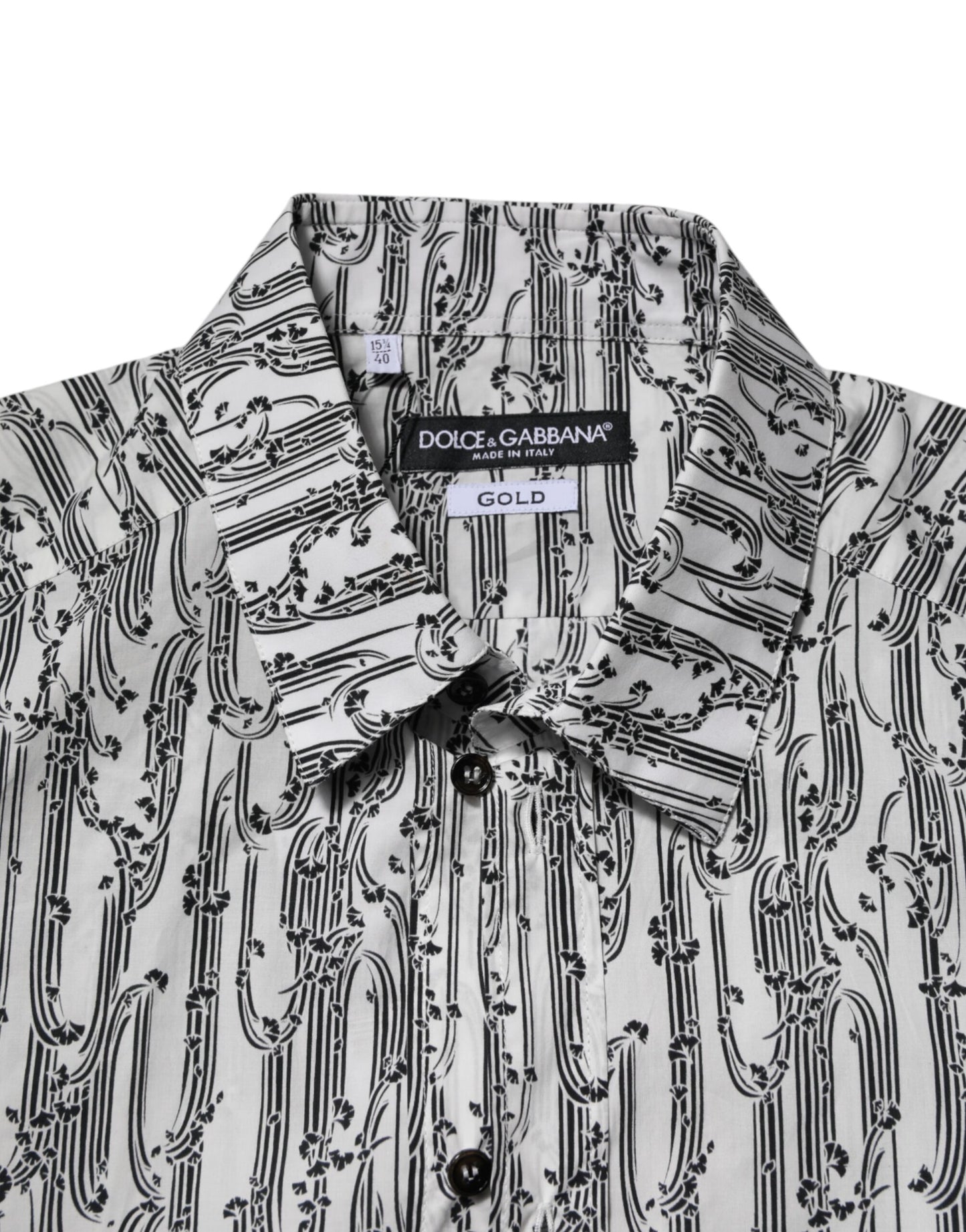 White Floral Print Casual Long Sleeves Shirt-Dolce & Gabbana-LabelTerrace.com