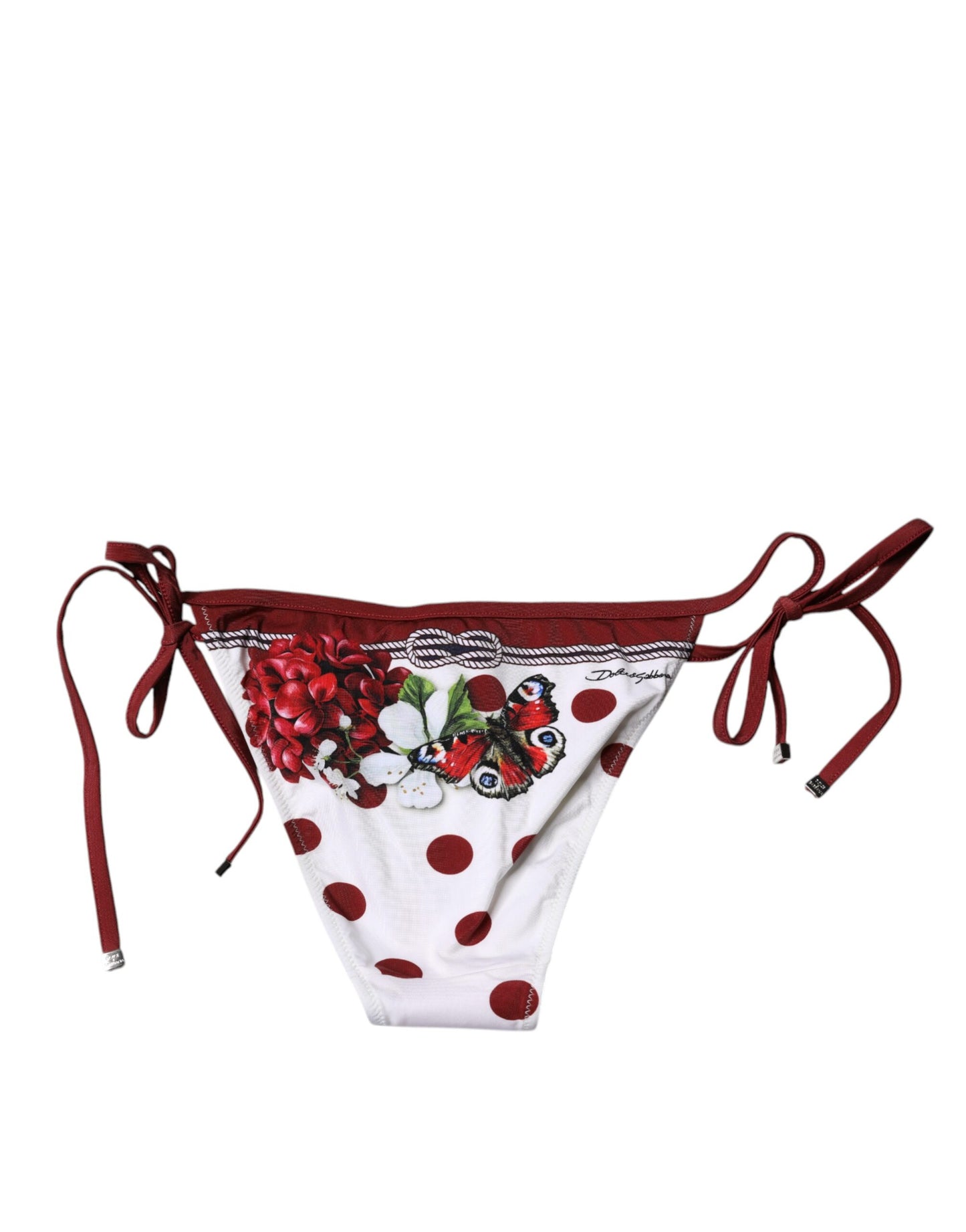 White Floral Print Swimsuit Bikini Bottom Swimwear-Dolce & Gabbana-LabelTerrace.com