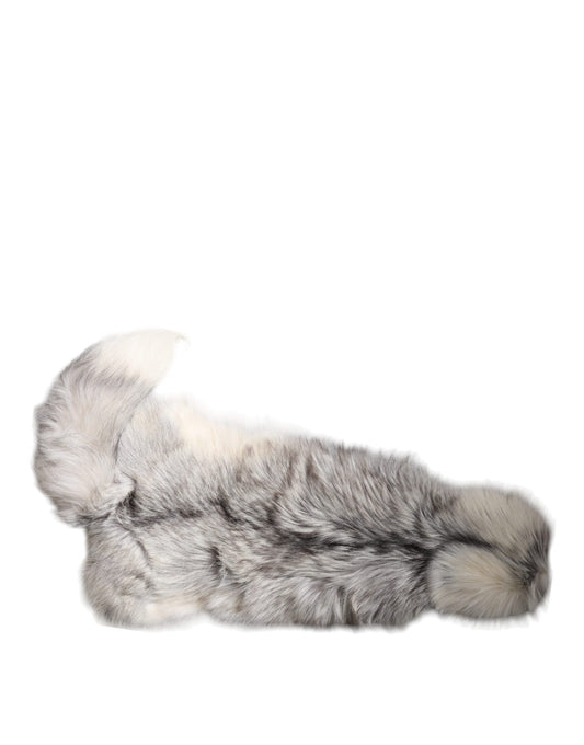 White Fox Fur Neck Wrap Warmer Winter Scarf-Dolce & Gabbana-LabelTerrace.com