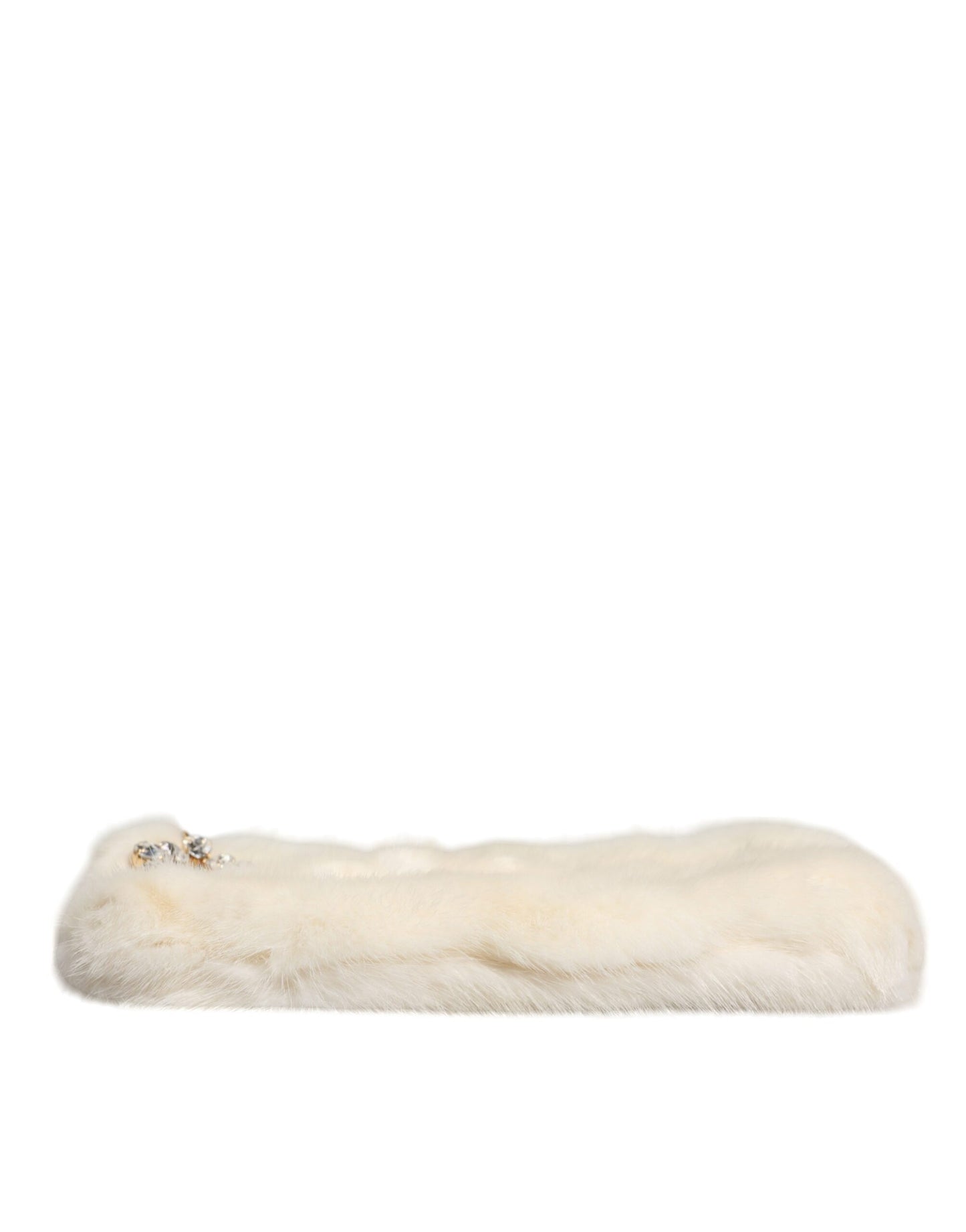 White Fur Handbag Clutch Purse Pouch Bag-Dolce & Gabbana-LabelTerrace.com
