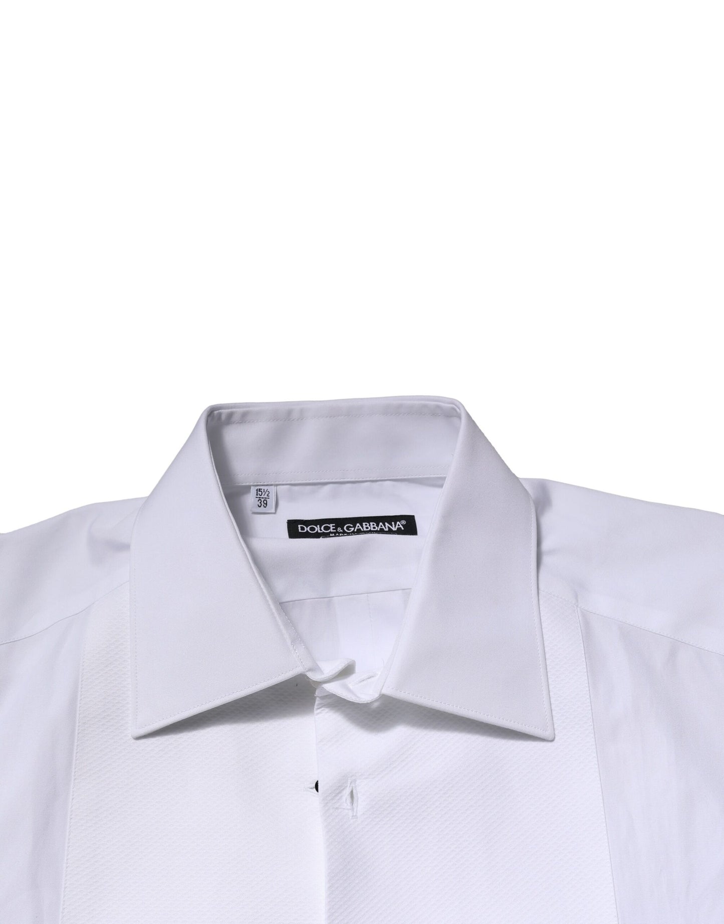 White GOLD Crown Cotton Dress Formal Shirt-Dolce & Gabbana-LabelTerrace.com