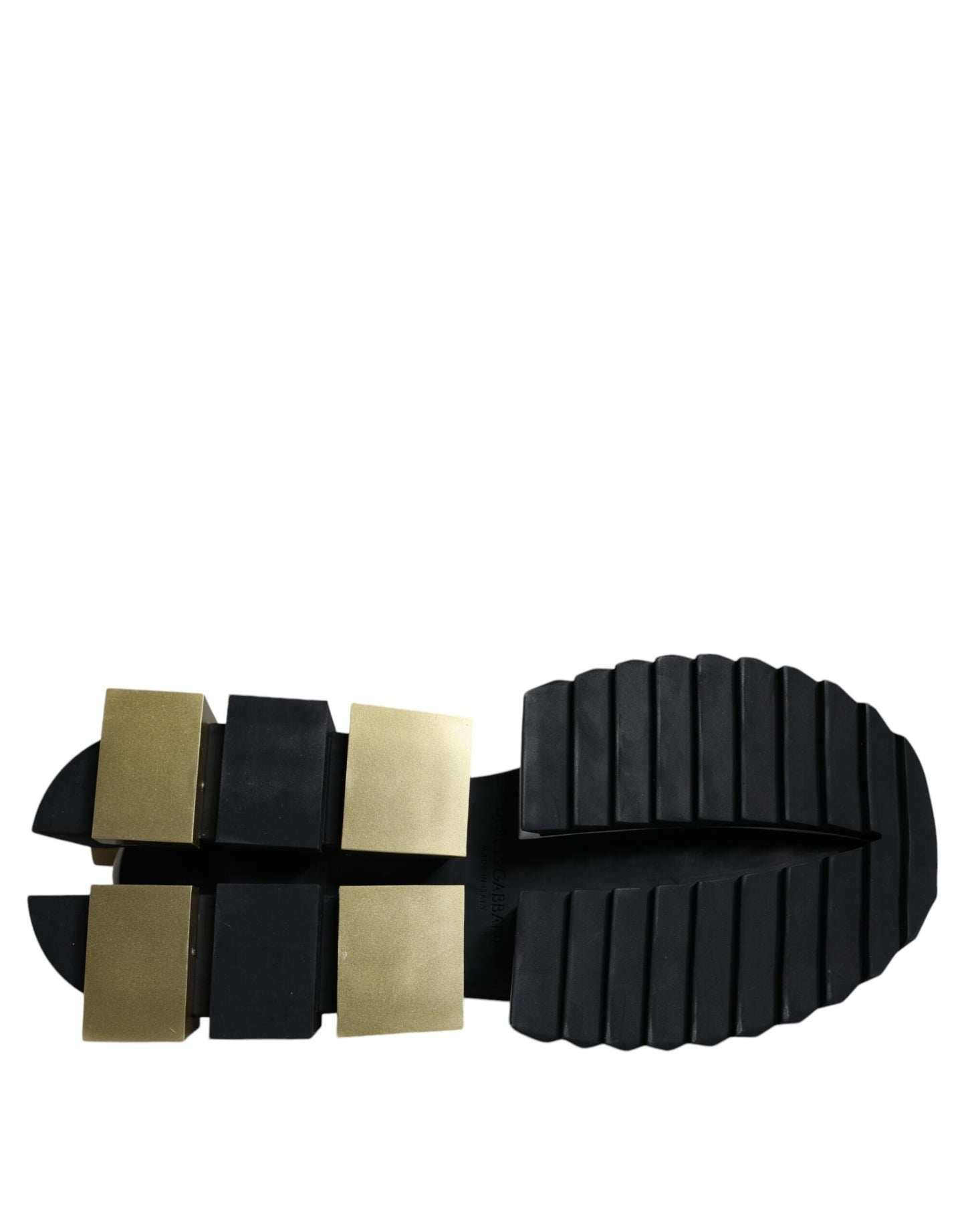 White Gold Black Leather SUPER KING Sneakers Shoes-Dolce & Gabbana-LabelTerrace.com