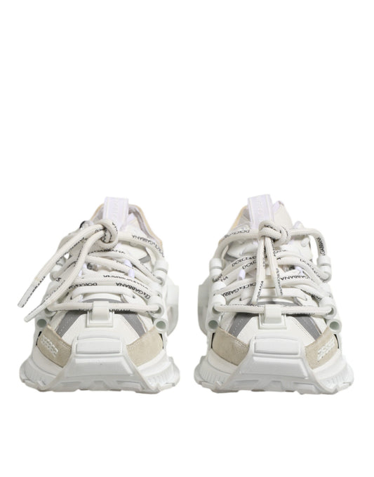 White Gray Low Top Space Sneakers Shoes-Dolce & Gabbana-LabelTerrace.com