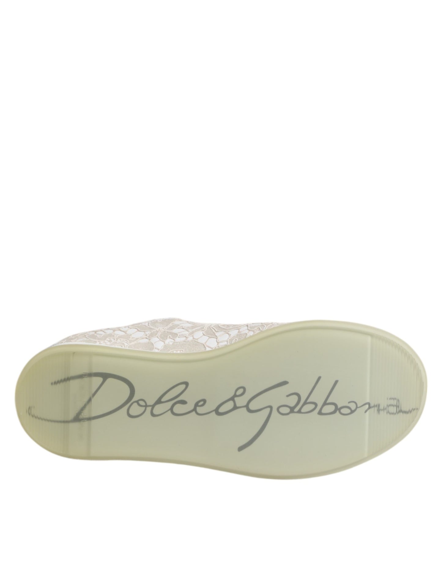 White Lace Leather Low Top Sneaker Shoes-Dolce & Gabbana-LabelTerrace.com