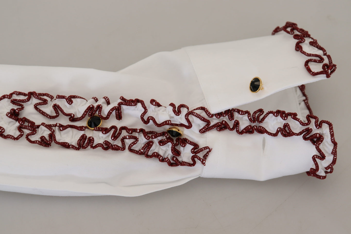 White Lace Long Sleeves Ruffle Collar Top-Dolce & Gabbana-LabelTerrace.com