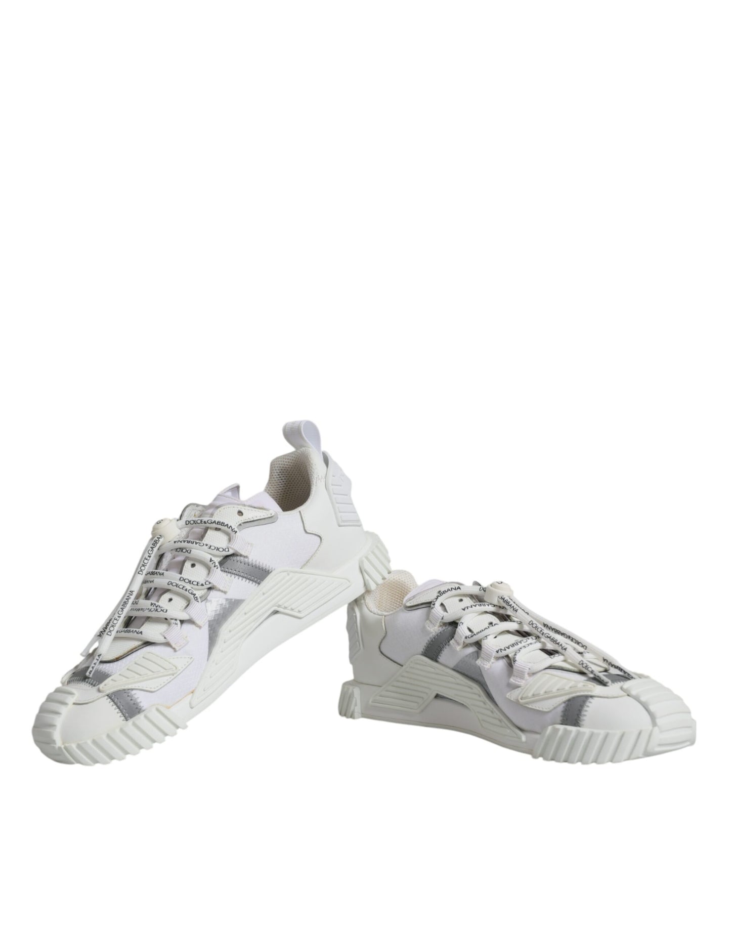 White Lace Up Low Top NS1 Sneakers Shoes-Dolce & Gabbana-LabelTerrace.com