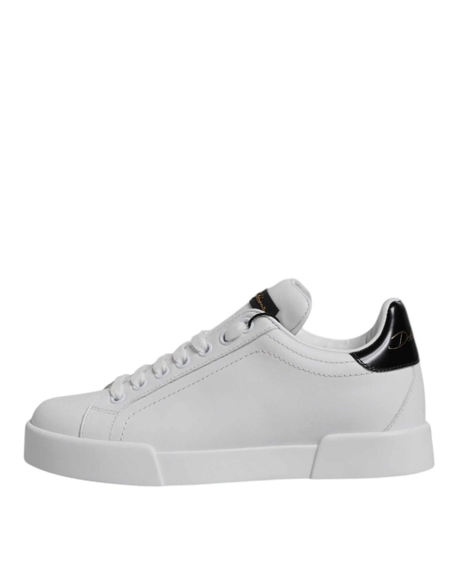 White Leather Classic Low Top Sneakers Shoes-Dolce & Gabbana-LabelTerrace.com