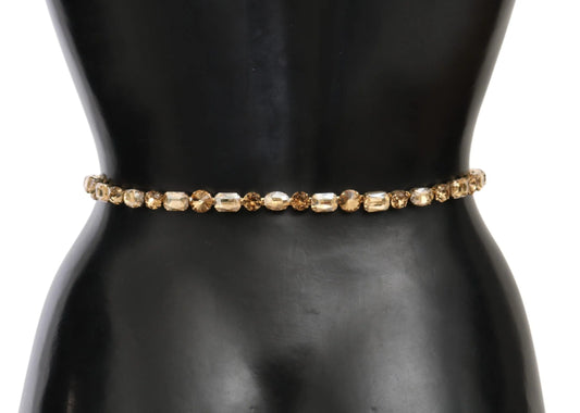 White Leather Crystals Waist Belt-Dolce & Gabbana-LabelTerrace.com