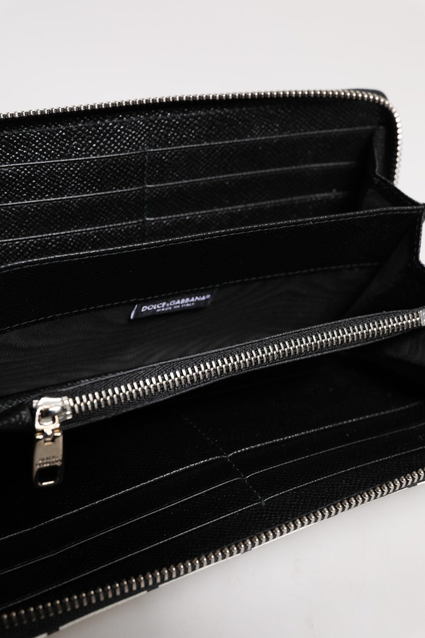 White Leather DG Crown Royals Continental Zip Around Wallet-Dolce & Gabbana-LabelTerrace.com