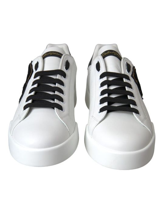 White Leather DG Logo Casual Low Top Sneakers Shoes-Dolce & Gabbana-LabelTerrace.com