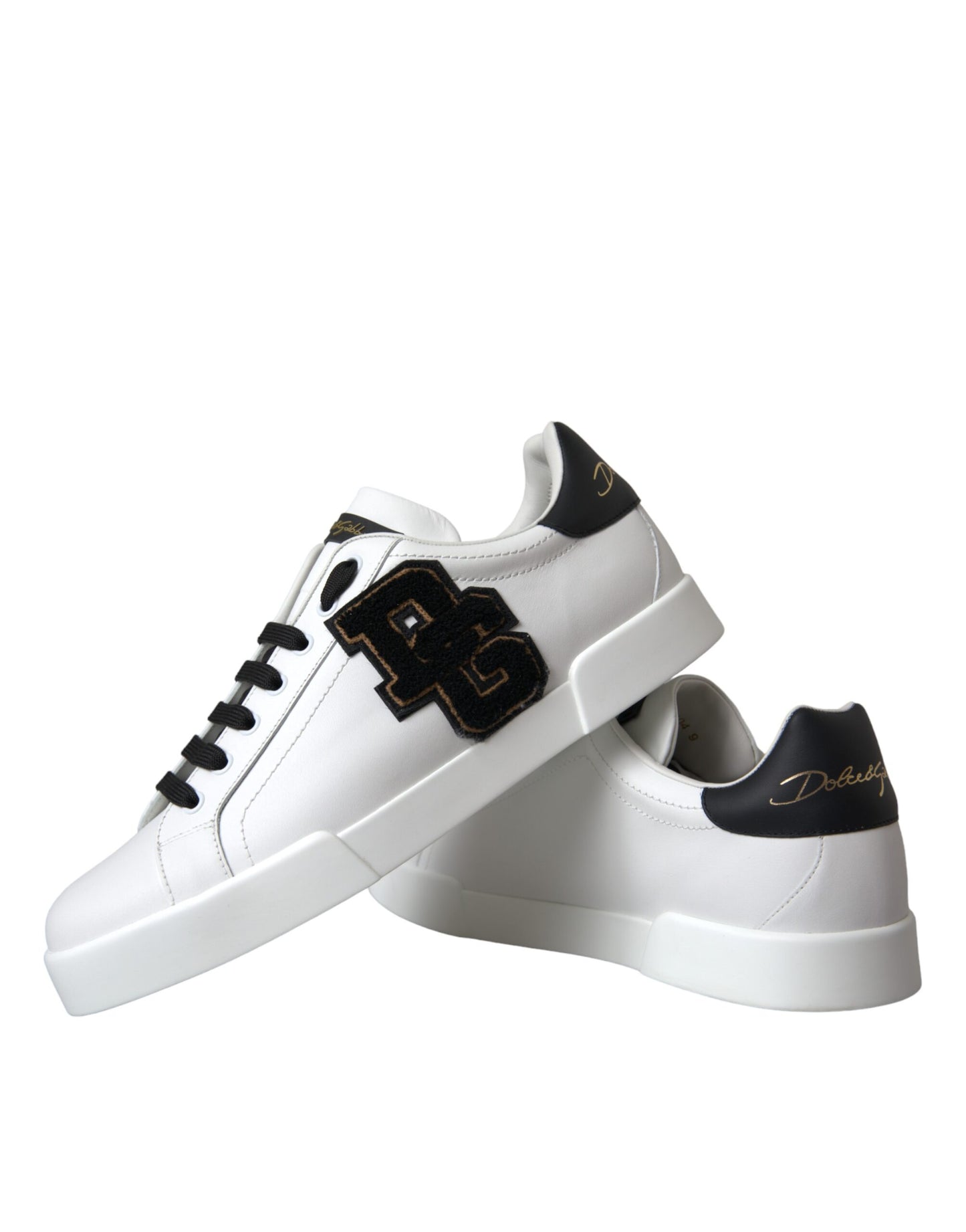 White Leather DG Logo Casual Low Top Sneakers Shoes-Dolce & Gabbana-LabelTerrace.com