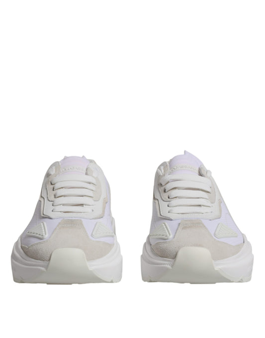 White Leather Daymaster Low Top Sneakers Shoes-Dolce & Gabbana-LabelTerrace.com
