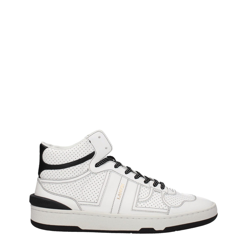 White Leather High Top Sneakers