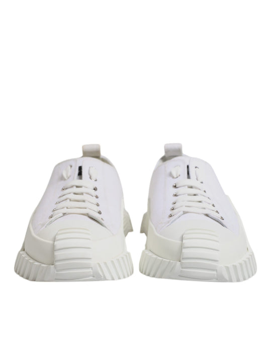 White Leather Low Top NS1 Sneakers Shoes-Dolce & Gabbana-LabelTerrace.com