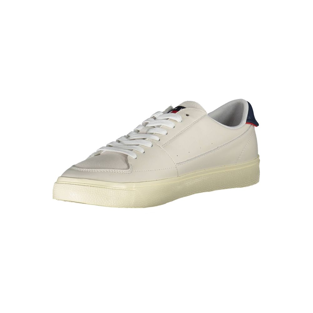 White Leather Men Sneaker-Tommy Hilfiger-LabelTerrace.com