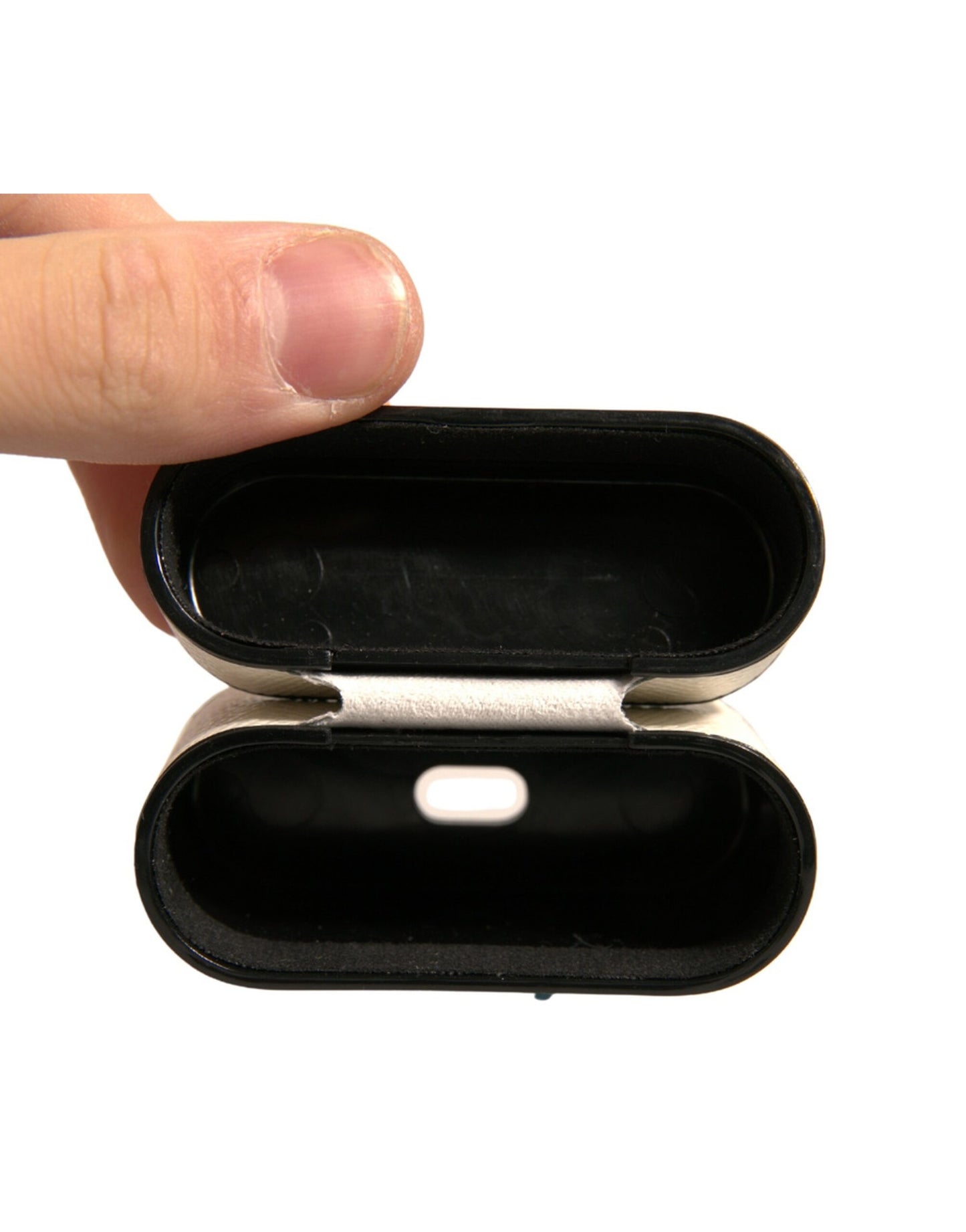 White Leather Metal Logo Plaque Holder Airpods Case-Dolce & Gabbana-LabelTerrace.com