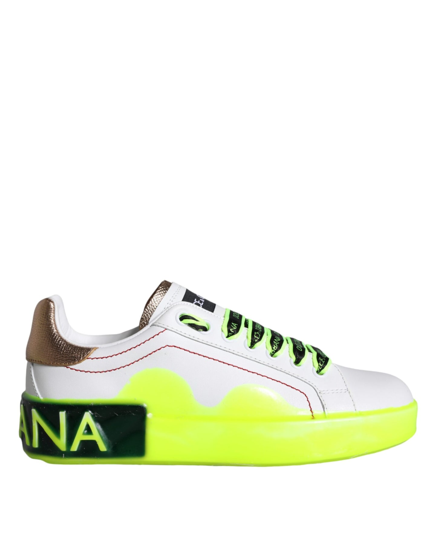 White Leather Portofino Low Top Sneakers Shoes-Dolce & Gabbana-LabelTerrace.com