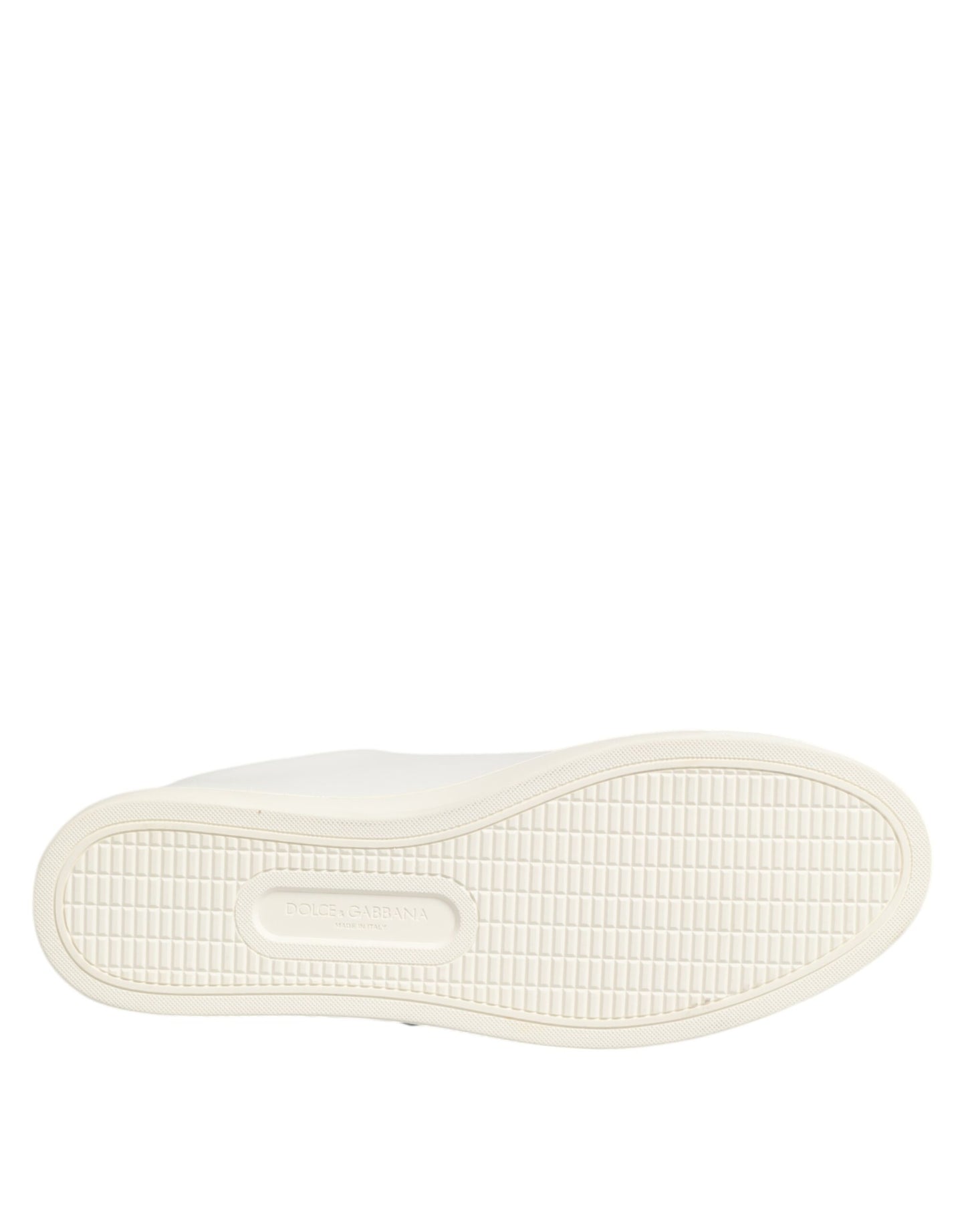 White Leather Sacre Heart Patch Sneakers Shoes-Dolce & Gabbana-LabelTerrace.com