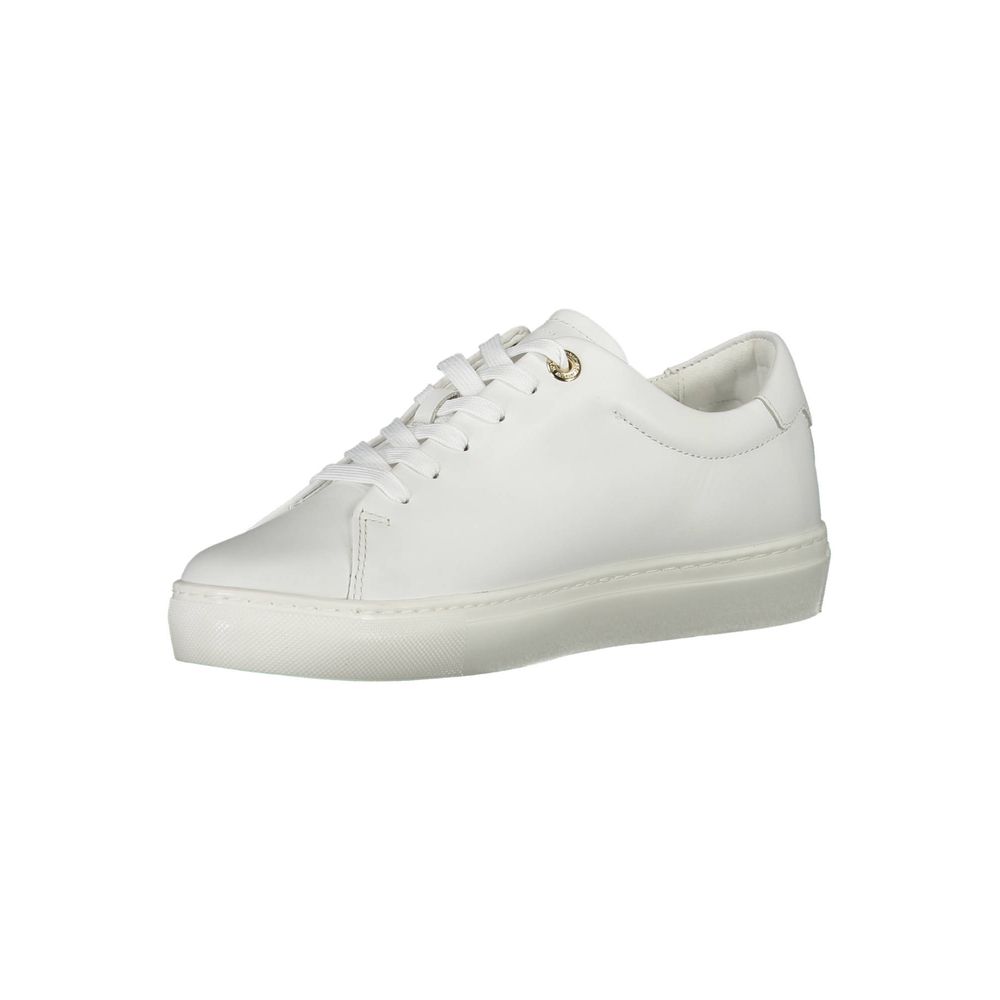 White Leather Women Sneaker-Tommy Hilfiger-LabelTerrace.com