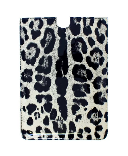 White Leopard Pattern Leather eBook Cover Tablet Case-Dolce & Gabbana-LabelTerrace.com