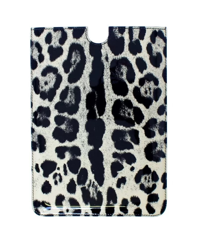 White Leopard Pattern Leather eBook Cover Tablet Case-Dolce & Gabbana-LabelTerrace.com