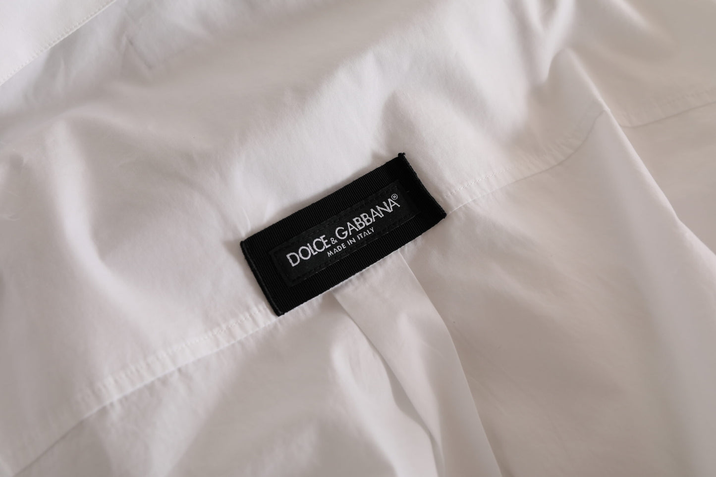 White Logo Cotton Casual Long Sleeves Shirt-Dolce & Gabbana-LabelTerrace.com