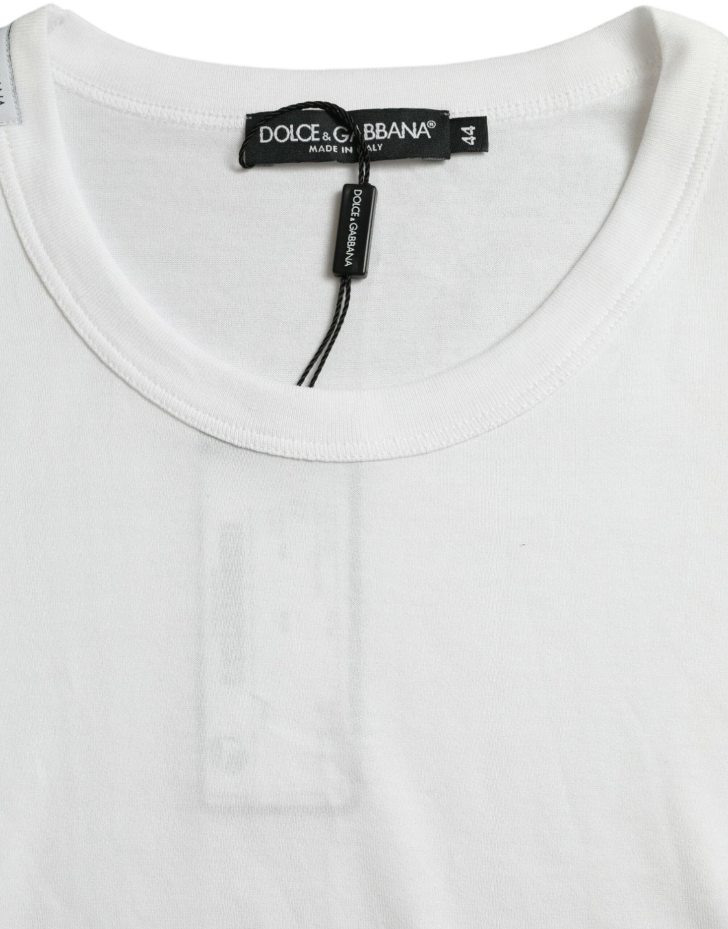 White Logo Crew Neck Short Sleeves T-shirt-Dolce & Gabbana-LabelTerrace.com