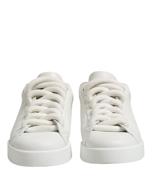 White Logo Lace Up Low Top Men Sneakers Shoes-Dolce & Gabbana-LabelTerrace.com