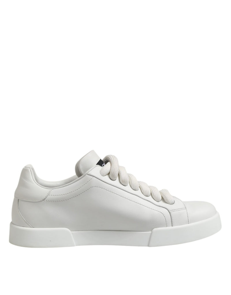 White Logo Lace Up Low Top Men Sneakers Shoes-Dolce & Gabbana-LabelTerrace.com
