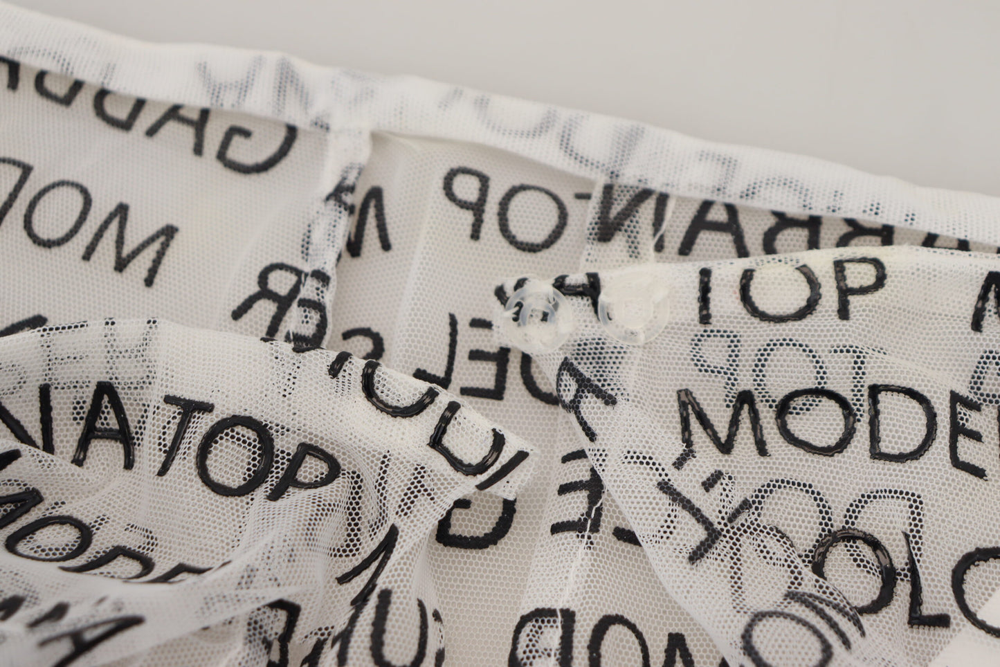 White Logo See Through A-line Mini Skirt-Dolce & Gabbana-LabelTerrace.com