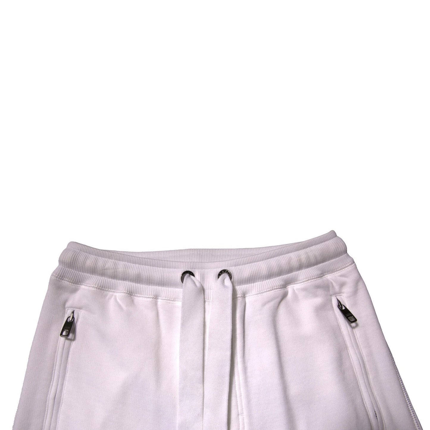 White Logo Tape Jogger Cotton Sweatpant Pants-Dolce & Gabbana-LabelTerrace.com