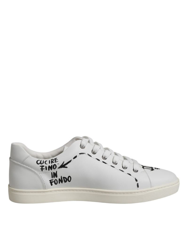 White London Calf Leather Men Sneakers Shoes-Dolce & Gabbana-LabelTerrace.com