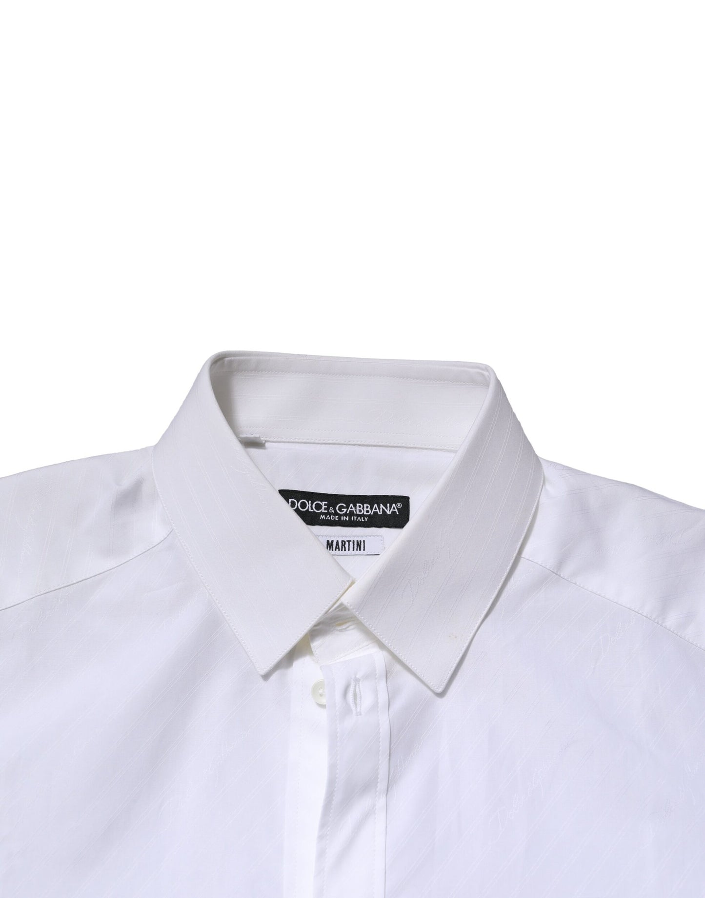 White MARTINI Long Sleeves Dress Formal Shirt-Dolce & Gabbana-LabelTerrace.com