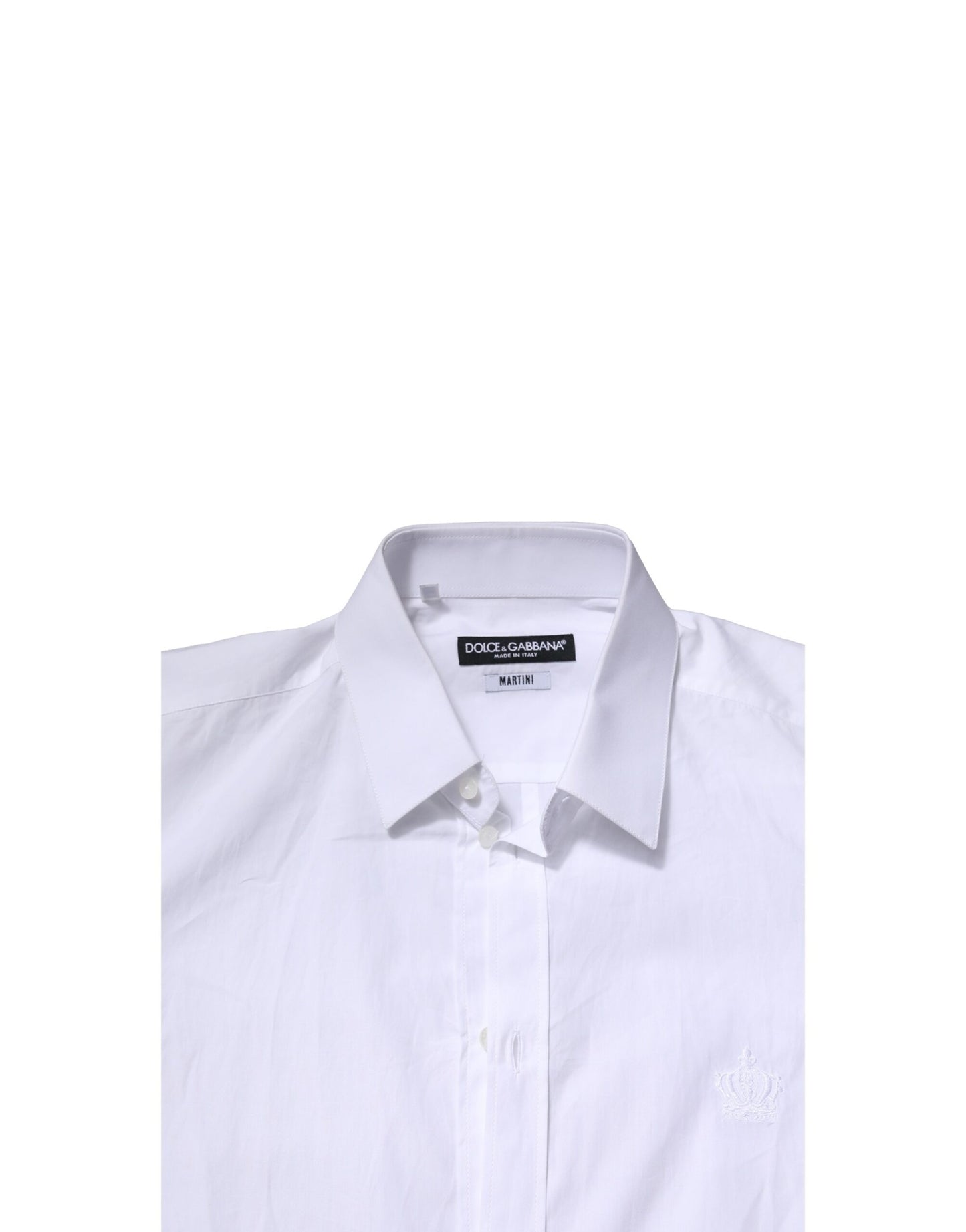 White MARTINI Long Sleeves Men Formal Shirt-Dolce & Gabbana-LabelTerrace.com