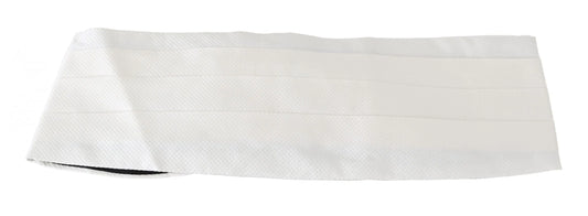 White Men Waist Belt 100% Silk Cummerbund-Dolce & Gabbana-LabelTerrace.com