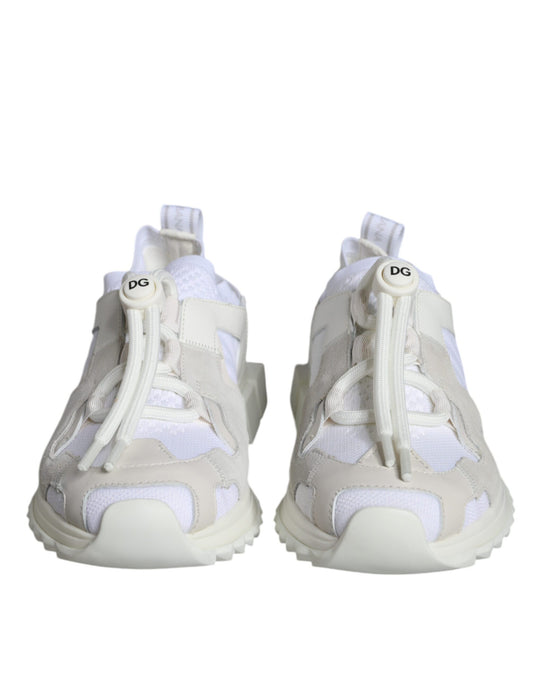 White Mesh Sorrento Trekking Sneakers Shoes-Dolce & Gabbana-LabelTerrace.com