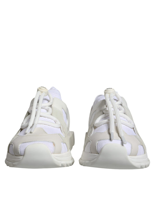 White Mesh Sorrento Trekking Sneakers Shoes-Dolce & Gabbana-LabelTerrace.com