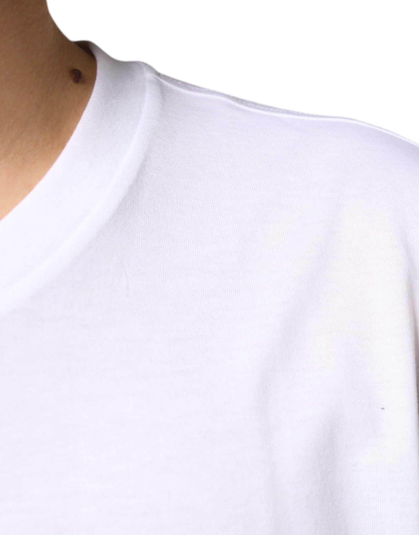 White Metal DG Logo Cotton Short Sleeves T-shirt-Dolce & Gabbana-LabelTerrace.com