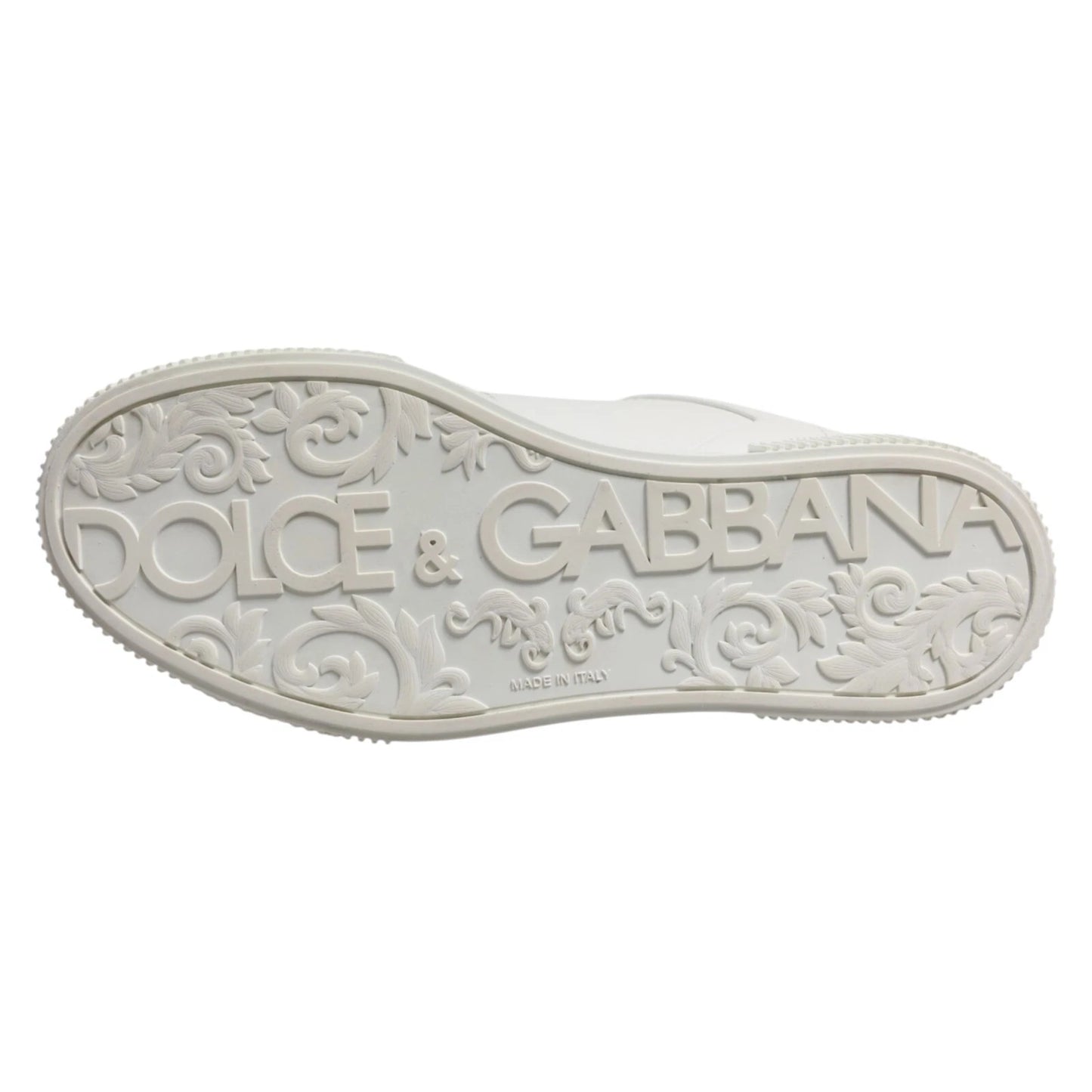 White Miami Leather Low Top Men Sneakers Shoes-Dolce & Gabbana-LabelTerrace.com