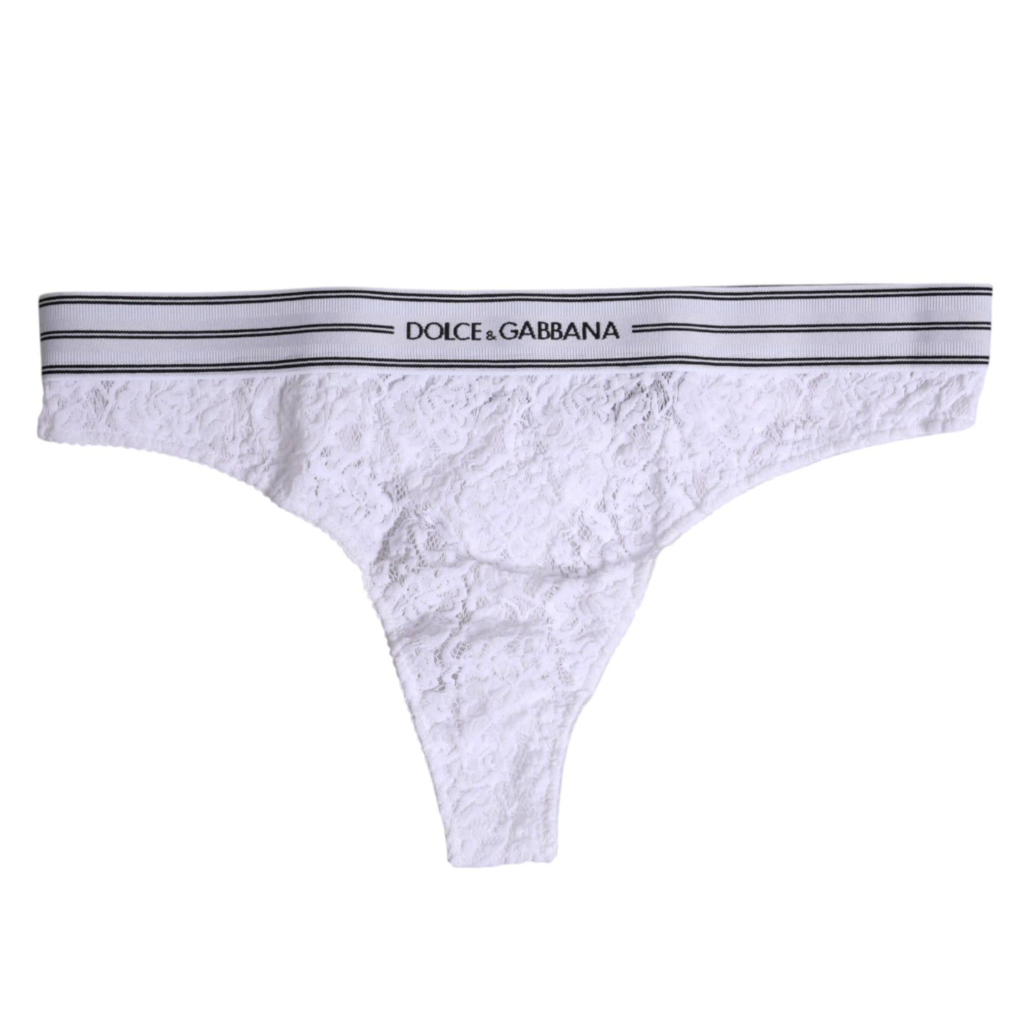 White Nylon Floral Lace Bottom Panty Underwear-Dolce & Gabbana-LabelTerrace.com