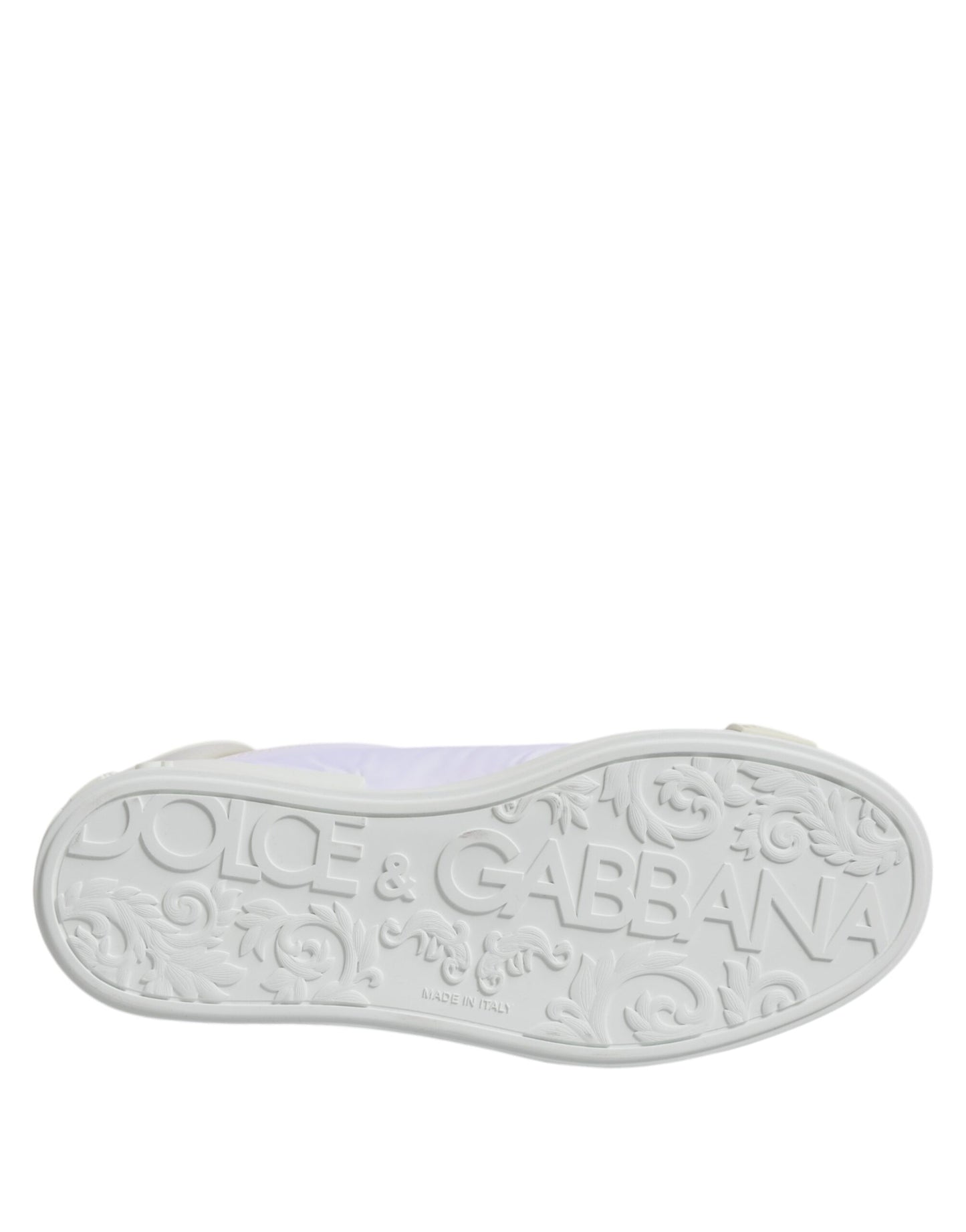 White Nylon Leather Low Top Sneakers Shoes-Dolce & Gabbana-LabelTerrace.com