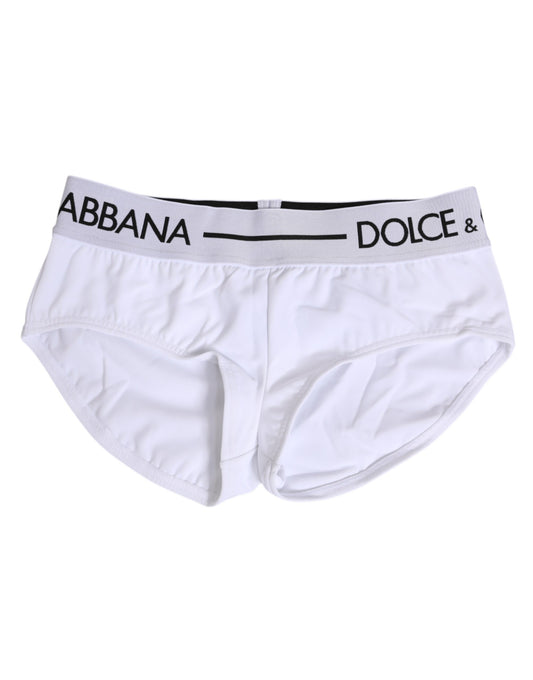 White Nylon Logo Waistband Shorts Underwear-Dolce & Gabbana-LabelTerrace.com